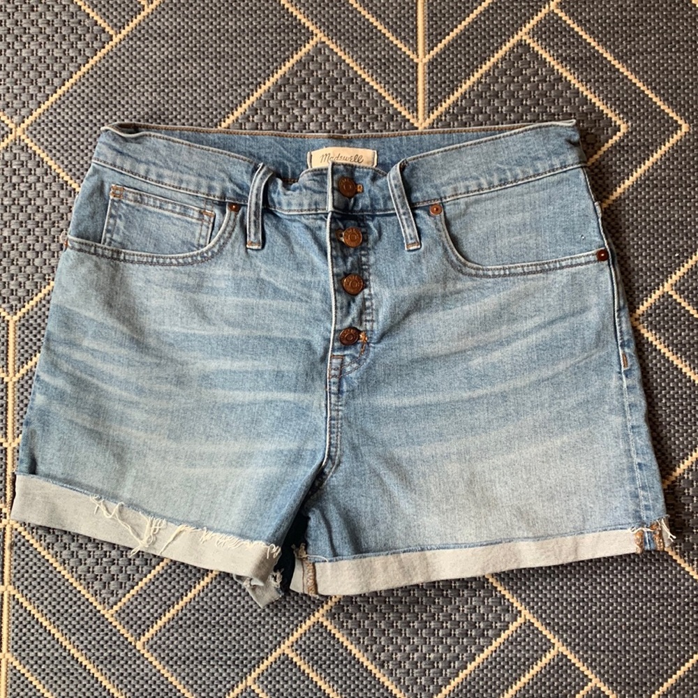 Madewell Highrise Button Denim Cutoff Shorts